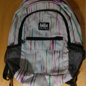Billabong Backpack Bookbag - White & Mulitcolor